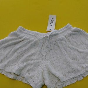 Roxy white lace shorts